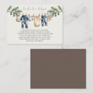 Christmas Merry Little Baby Shower Book Request  Enclosure Card