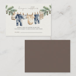 Christmas Merry Little Baby Shower Diaper Raffle Enclosure Card