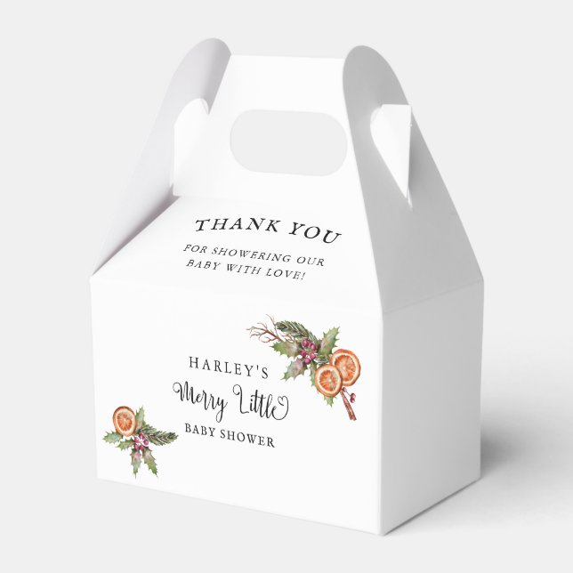 Christmas Merry Little Baby Shower Favor Box (Front Side)