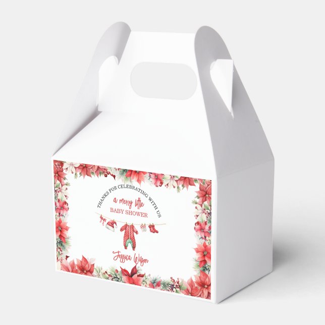 Christmas Merry Little Baby Shower Gender Neutral Favor Box (Front Side)