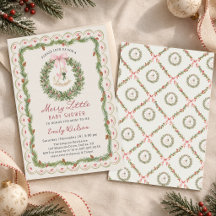 Christmas Merry Little Baby Shower Invitation
