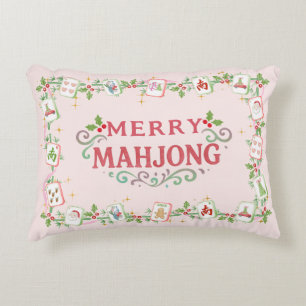 Christmas Merry Mahjong Accent Pillow