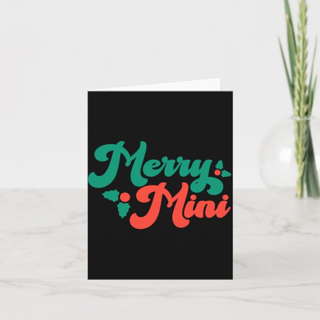 Christmas Merry Mini Cute Modern Tygraphy Script B Card (Front)