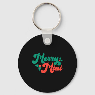 Christmas Merry Mini Cute Modern Tygraphy Script B Keychain