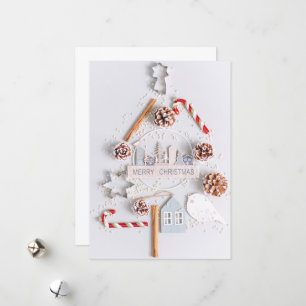 Christmas Merry Quote With White Text Holiday Card