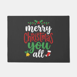Christmas Merry You All Holiday Typography Doormat