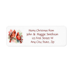 Christmas Message Red Cardinal Bird Art