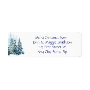 Christmas Message Winter Spruce Trees Snow 