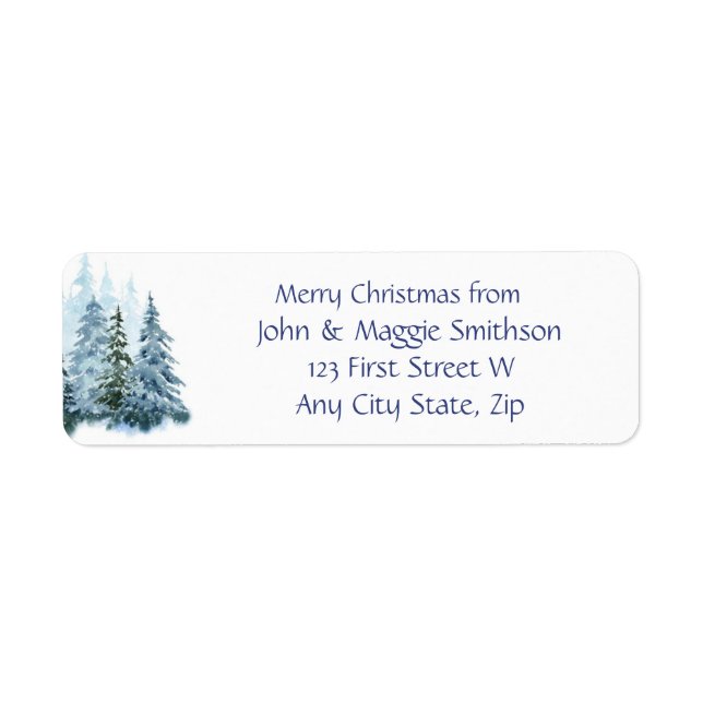 Christmas Message Winter Spruce Trees Snow  (Front)