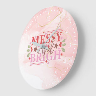 Christmas Messy and Bright Large Clock