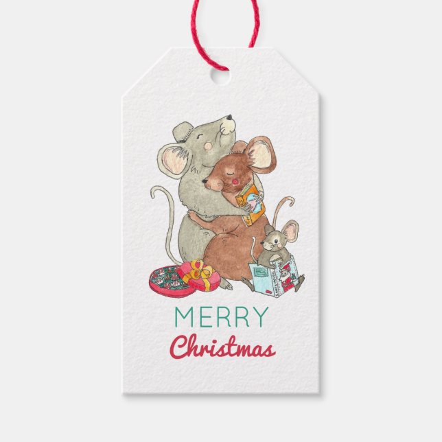 Christmas Mice Family Gift Tags (Front)