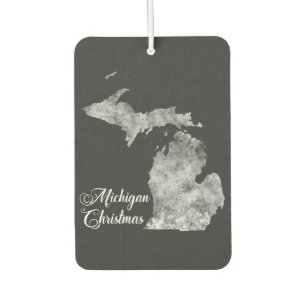 Christmas Michigan State Map Snowflakes Air Freshener