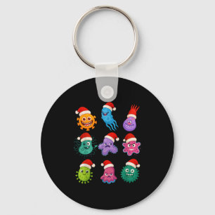 Christmas Microbiology Bacteria Santa Science Xmas Keychain