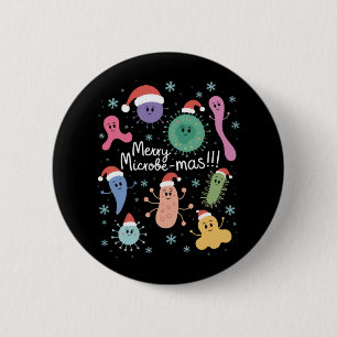 Christmas Microbiology Science Teacher Microbe 2 Inch Round Button