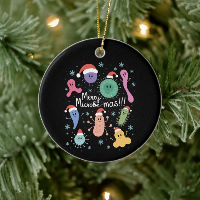 Christmas Microbiology Science Teacher Microbe Ceramic Ornament (Tree)