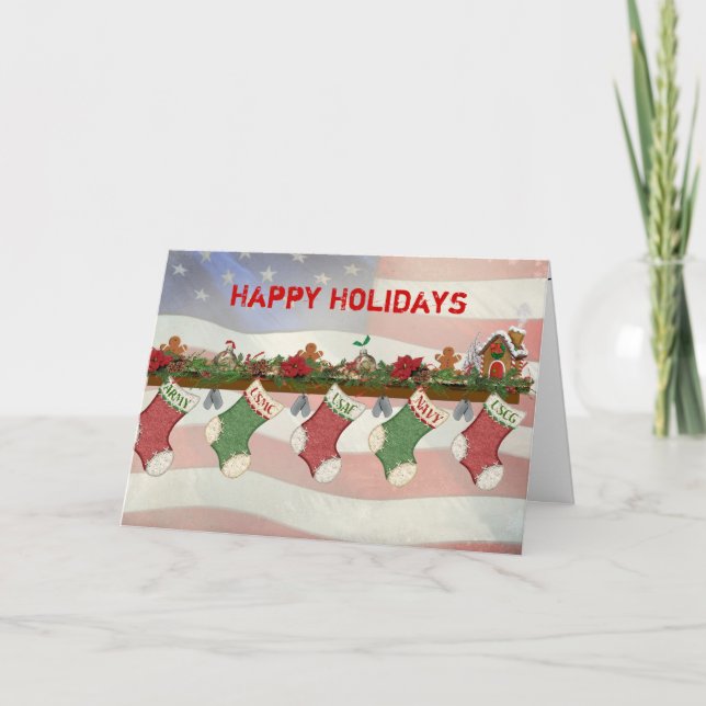 Christmas Military Mantle Holiday Card (Front)