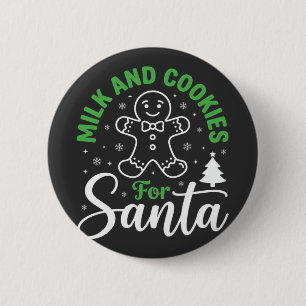 Christmas Milk and Cookies for Santa 2 Inch Round Button