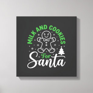 Christmas Milk and Cookies for Santa Canvas Print