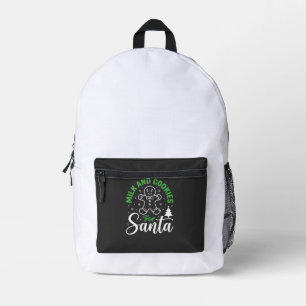 Christmas Milk and Cookies for Santa Printed Backpack