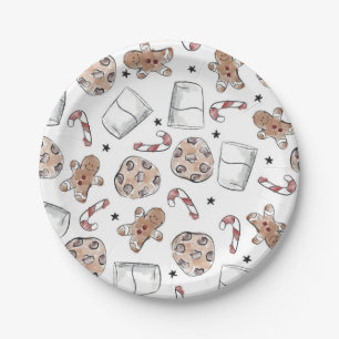 Christmas Milk and Cookies  Paper Plate