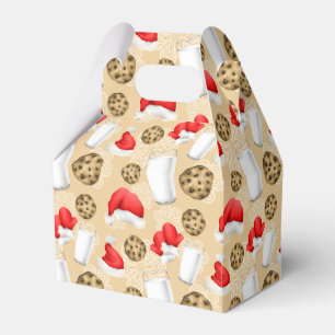 Christmas milk and cookies party tiled pattern  favor box