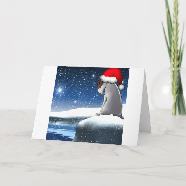 Christmas Milo (The Bull Terrier Puppy) Holiday Card (Front)