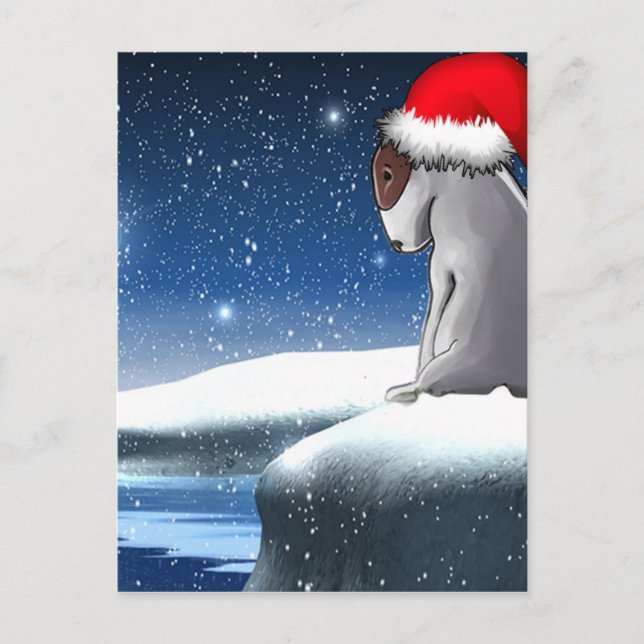 Christmas Milo (The Bull Terrier Puppy) Holiday Postcard (Front)