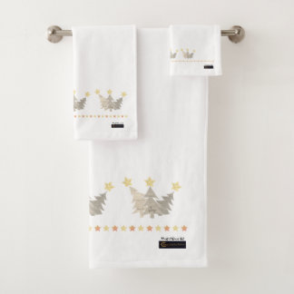 Christmas Mindful Word Art Bath Towels