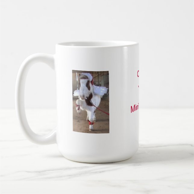 Christmas mini horse Santa hat / Angel Coffee Mug (Left)