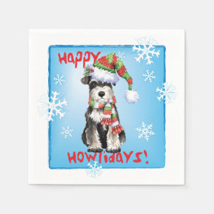 Christmas Mini Schnauzer Napkin