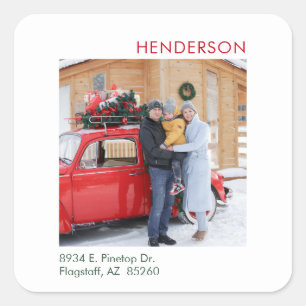 Christmas Minimal Photo Square Sticker