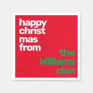 Christmas minimal simple modern party paper red napkin