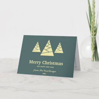 Christmas minimalis tree mint turquoise & vanilla holiday card