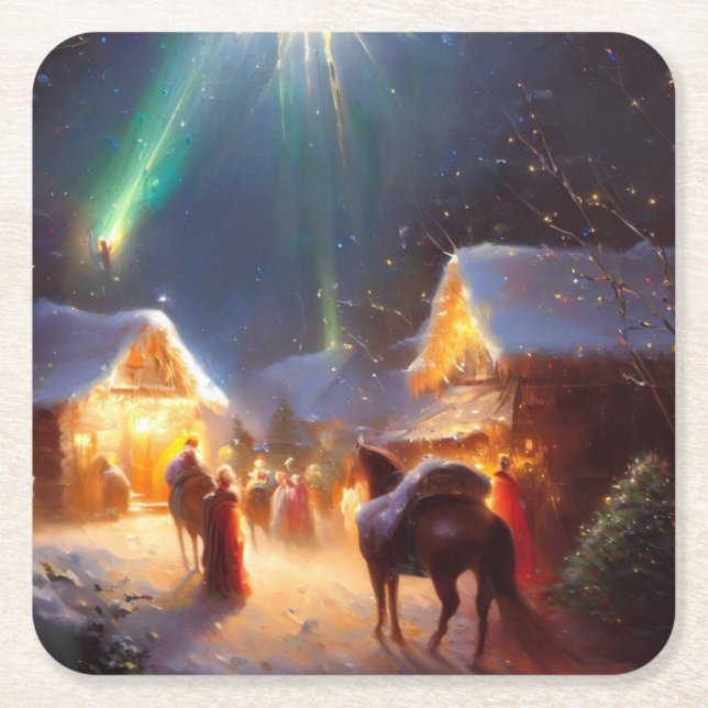 Christmas Miracle 3 Square Paper Coaster (Front)