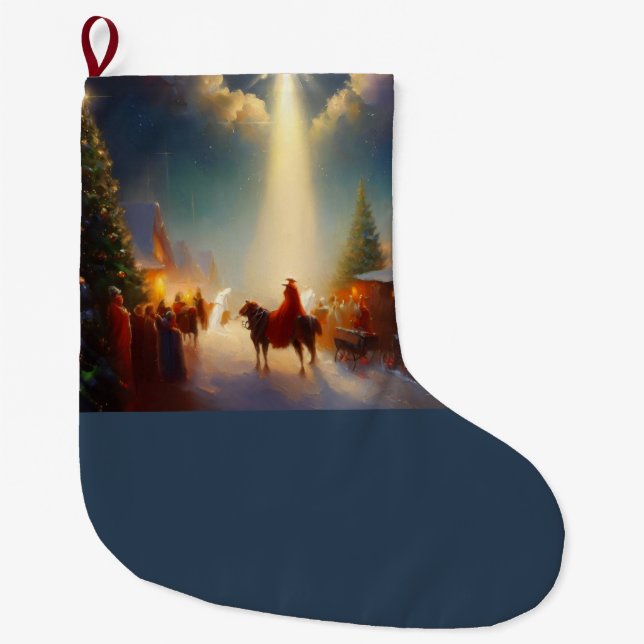 Christmas Miracle 4 Large Christmas Stocking (Front)