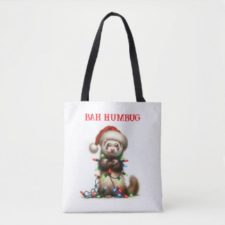Christmas Mischief Ferret tangled Tote Bag