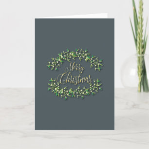Christmas Misteltoe Holiday Photo Card vertical