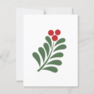 Christmas mistletoe branch postcard