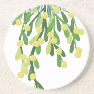 christmas mistletoe coaster