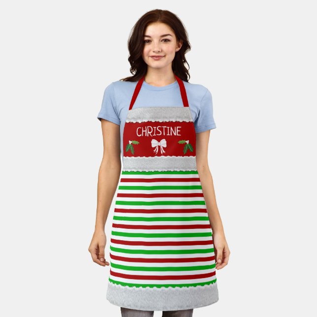 Christmas Mistletoe Custom Apron (Worn)