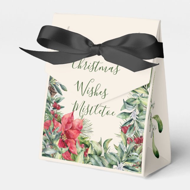 Christmas Mistletoe Favor Box (Front Side)
