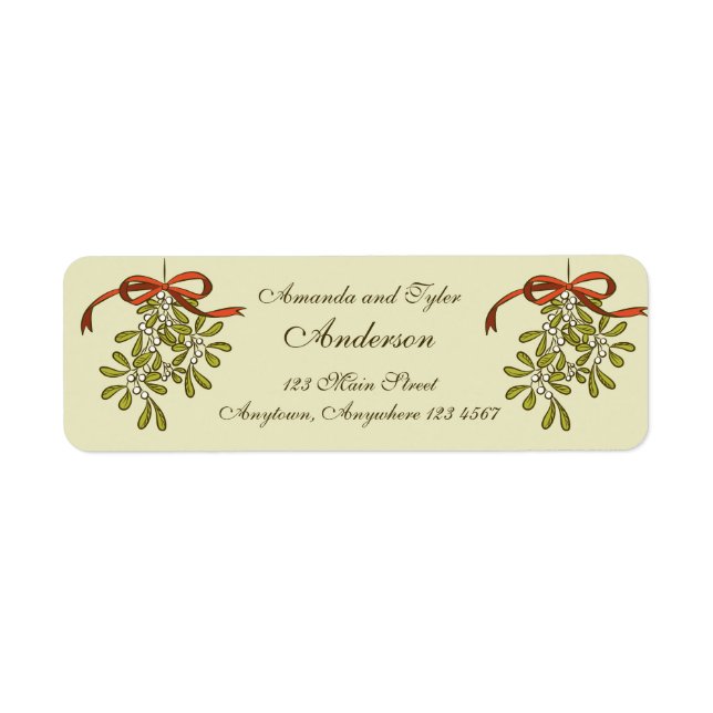 Christmas Mistletoe Green Return Address (Front)