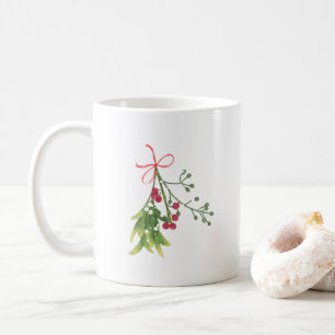 Christmas Mistletoe Holly Berries Coffee Mug