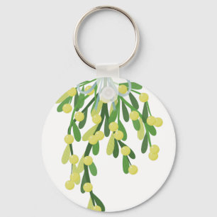 christmas mistletoe keychain