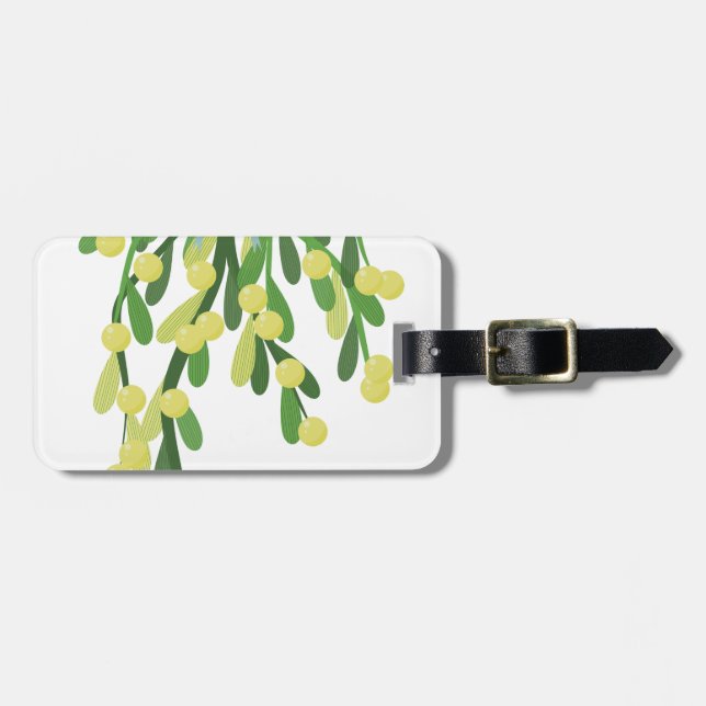 christmas mistletoe luggage tag (Front Horizontal)