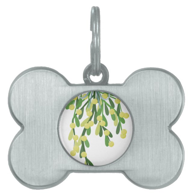 christmas mistletoe pet ID tag (Front)