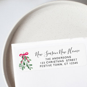 Christmas Mistletoe Return Address 