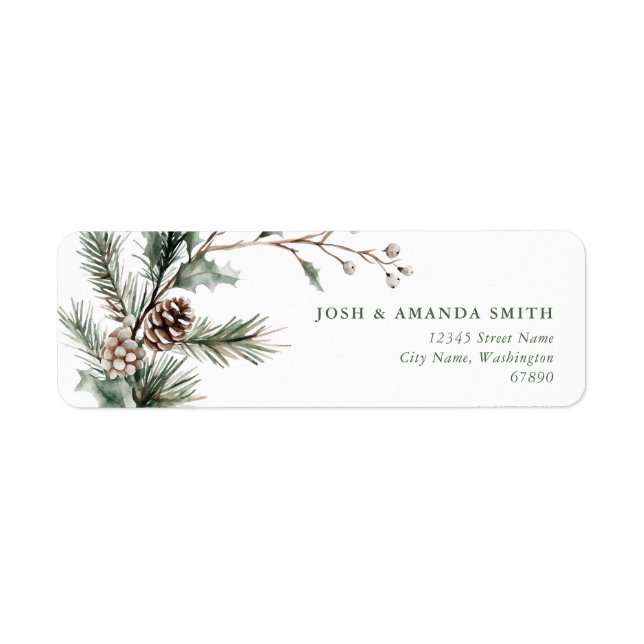 Christmas Mistletoe Return Address Labels (Front)