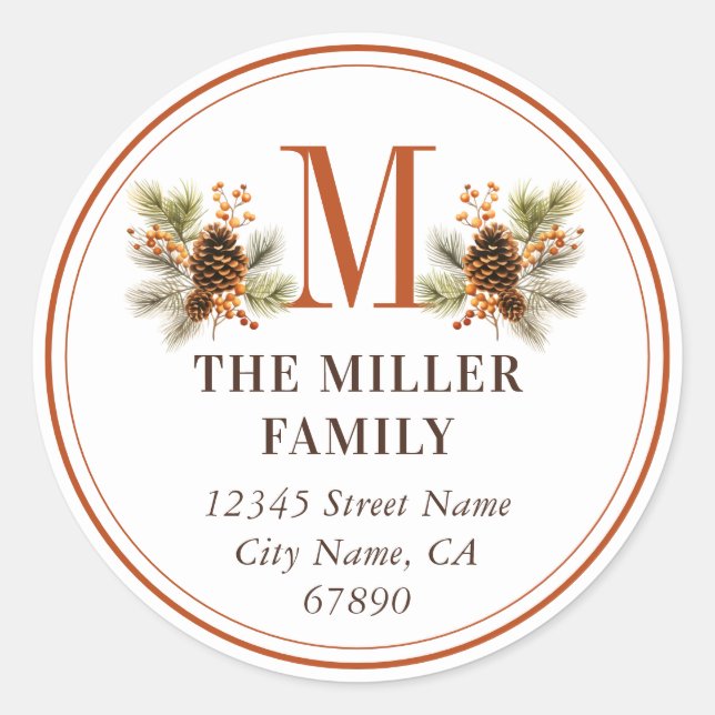 Christmas Mistletoe Round Stickers (Front)