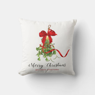 Christmas Mistletoe Throw Pillow